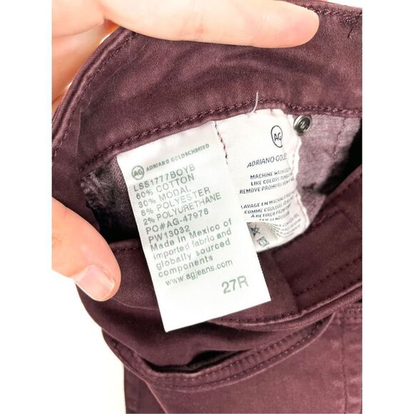 AG Adriano Goldschmied Farrah High Rise Skinny Ankle Jean in Burgundy Size 27 - Picture 14 of 14